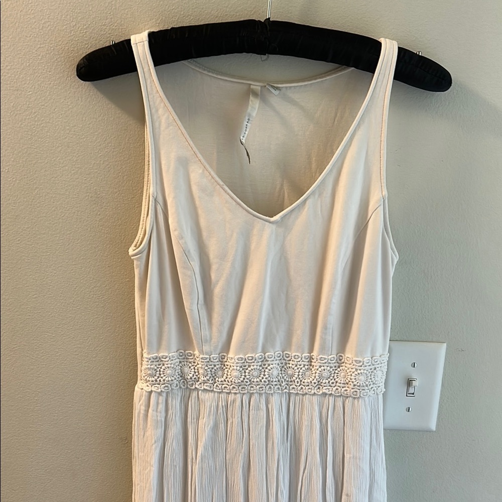 LC Lauren Conrad White Smocked Maxi Dress